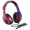 EKids Spiderman, cuffie per bambini, fascia regolabile, suono stereo, jack da 3,5 mm, cuffie cablate per bambini, senza grovigli, controllo del volume, pieghevoli, per scuola, casa, viaggi