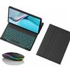 JZCZMCE Custodia con Tastiera per Honor Magic Pad 2 12.3, 7 Colori Retroilluminati, Tastiera Retroilluminazione Magnetica Staccabile Senza Fili con Mouse Bluetooth,Nero