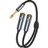 Generic 1/4 di pollice TS maschio a doppio 1/4 di pollice TS femmina Audio Speaker Splitter Converter Cavo 6.35mm Audio Splitter Adattatore per HiFi System Altoparlanti Chitarra