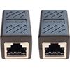 SHANFEILU Adattatore di accoppiamento in-line RJ45 Espansore di cavi rete da femmina a femmina Connettore rete modulare a 8 pin per cavi Ethernet Cat7/Cat6/Cat5e/Cat5 2 pezzi