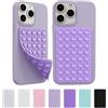 Yqzjjjust Supporto adesivo in silicone per cellulare, supporto a ventosa in silicone su entrambi i lati, accessori per telefono a mani libere, supporto forte per selfie e video, confezione da 2 (viola chiaro)