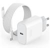 HANCLD 25W USB C Caricatore per iPhone 17/16/16 Plus/16Pro/16 Pro Max/15/iPad Air/AirPods, Certificato MFi iPhone Caricabatteria Presa Con Cavo di Ricarica Type-C to C 2M, Rapido Alimentatore Caricabatterie