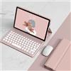 GUPENAA Custodia con Tastiera per Lenovo Tab Pad Plus 2023 11.5 , Tastiera con Cappuccio Rotondo Simpatico magneticamente Rimovibile con Mouse Bluetooth,Rosa