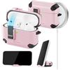 AOOSU Custodia Compatibile con AirPods 3 Pro, Custodia Protettiva per AirPods, Bluetooth Scatola per Cuffie Protettiva, con lucchetto e portachiavi, Coperchio magnetico, Antigraffio-Rosa