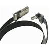 LYtech Lungo flessibile Ulter Flat Slim USB cavo Micro USB 90 gradi angolo maschio a USB standard A maschio per la ricarica e la sincronizzazione, nero 100 cm