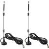 Futheda 2 Pezzi Antenna WiFi 2.4GHz 5GHz 5.8GHz 12dBi Bibanda MIMO Maschio RP-SMA Omnidirezionale con Base Magnetica Cavo Prolunga 3m per Router WiFi Telecamera IP Sicurezza Amplificata WiFi