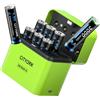 CITYORK 8 batterie al litio ricaricabili AA con caricatore, batteria al litio AA da 1,5 V ad alta capacità da 3000 mWh con scatola di ricarica integrata