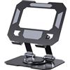 Generico Supporto Tablet da Tavolo, Girevole a 360°, Pieghevole Regolabile in Metallo Nero,Porta Tablet Compatibile 4-16 iPad, Kindle, Porta Tablet Dissipazione del Calore Supporto da Scrivania