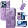 JIUNINE Cover per Realme C63 / Realme C61, Custodia Interno TPU Antiurto Portafoglio con Disegni di Farfalla [Carta Fessura] [Supporto Stand] Cover Libro in PU Pelle per Realme C63, Viola