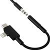 zoyuzan Adattatore da Lightning a AUX Jack USB C per iPhone 17 16 15 14 Pro Max compatibile con Samsung S25 S24 per Apple per cuffie iPad, cavo audio da 3,5 mm, connettore jack per auto