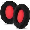 Linkidea HyperX - Cuscinetti di ricambio per cuffie, in velluto, rosso, 2 pezzi