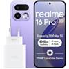 realme 16 Pro 5G Smartphone 8+256 GB,Orchid Purple,Pantalla AMOLED 6,78 144Hz,MediaTek Dimensity 7300 Max,Cámara trasera 200MP OIS,frontal 50MP,Batería 6500mAh con carga 80W,eSIM,IP69