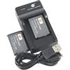 DSTE DE DSTE NP-BY1 - Batteria agli ioni di litio (2 pezzi) e micro USB, compatibile con Sony HDR-AZ1 HDR-AZ1VR HDR-AZ1VB HDR-AZ1VB HDR-AZ1VW Action Cam Mini fotocamera