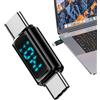 Streysisl Adattatore USB C maschio a maschio, connettore USB C a USB C - Adattatore USB C da 140 W con display digitale - Convertitore cavo caricabatterie, pass through video 8K a 60 Hz, adattatore