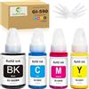 JoyPrinting Inchiostro compatibile compatibile per Canon GI-590BK Nero GI-590 GI-490 contenitore d'inchiostro Multipack per PIXMA G1500 G1501 G1510 G2500 G2501 G2510 G3500 G3501 G3510 G4500 G450 10 G4. 511