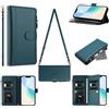 Tivenfezk Crossbody Portafoglio Cerniera Custodia per Xiaomi Redmi Note 13 Pro 5G,con 9 Slot per Schede Borsa con Spallina Tasca Magnetico PU Pelle Flip Collo Cordino Cover