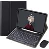 GUPENAA Custodia Tastiera Italiana per Samsung Galaxy Tab S8 2022 / S7 2020 11 Pollici, Tastiera Wireless Magnetica Staccabile con portamatite e Mouse Bluetooth,Nero
