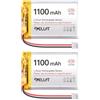 YELUFT 2 batterie ricaricabili ai polimeri di litio da 3,7 V, 1100 mAh, 1S 1C 603449, con scheda di protezione e connettore JST2.0 per dispositivi elettronici