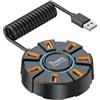 Arroopu Hub di espansione USB, splitter USB per PC, Adattatore USB espansore rotondo a 7 porte Espansori USB, Portatile con luci colorate, multifunzionale per tastiera, unità flash, stampante