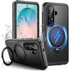 Wusbulk Cover per Samsung S26 IP68 Impermeabile con Supporto Magnetico, 360° Completa Protezione Waterproof Case con Magsafe, Subacquea Antipolvere Antiurto Custodia per Samsung Galaxy S26, Nero