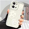 BEENTRYS Cover Motivo Mucca per Xiaomi Redmi 15C Custodia,Carina Cuore Fiori Estetica Donne Ragazze Morbido Silicone TPU Sottile Antiurto Protezione Fotocamera Cover-Bianco
