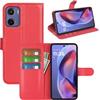 JIUNINE Cover per Motorola Moto E15 / Moto G05, Custodia Portafoglio Libro in Pelle Sintetica Antiurto Cover Flip Case con [Carta Fessura] [Supporto Stand] [Fibbia Magnetica], Rosso