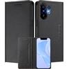 MOJIA Custodia per Vivo V60 5G, Resistente a Cadute e Graffi, Alta Qualità PU Pelle Stile Portafoglio Cover Folio con Chiusura Magnetica. Black