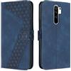 OKZone Cover per Xiaomi Redmi 9/Redmi 9 Power, Custodia in PU Pelle per Xiaomi Redmi 9/Redmi 9 Power, Custodia a Libro Folio Portafoglio con Chiusura Magnetica Wallet Case Flip Cover (Blu)