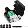 Oiyagai Connettore DB9 RS232 D-SUB Femmina Adattatore Porta Seriale 9 Pin DB9 COB Breakout Terminale con Custodia e Tubo di Collegamento, Versione Slim (Femmina con Dadi)