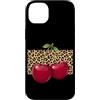 Cherry Aesthetic Summer Fruit Lover Red Custodia per iPhone 14 Plus Rosso Ciliegia Estetica Stampa Leopardo Ciliegie Estate Alla Moda