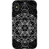 Sacred Geometry Mandala Clothing Custodia per iPhone X/XS Geometria sacra Metatrons Cube Dot lavoro