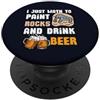 Rock Painting Hobbyist Studio Voglio solo dipingere rocce e bere birra pittura rupestre PopSockets PopGrip Adesivo