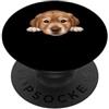 Golden Retriever Puppy Lover PS Ritratto del cane del viso del primo piano del cucciolo di Golden Retriever del bambino PopSockets PopGrip Adesivo