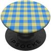 Preposh Blu pastello e giallo Gingham Preppy Estetica Girly Trendy PopSockets PopGrip Adesivo