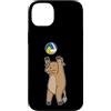 Volleyball animal sport ball fan Hobby f Custodia per iPhone 14 Plus Bull gioca a pallavolo