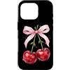 Cherry Aesthetic Summer Fruit Lover Red Custodia per iPhone 16 Pro Rosa Fiocco Ciliegia Acquarello Rosso Estetica Ciliegie Estate