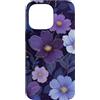 Floral Aesthetic Flower Botanical Gifts Custodia per iPhone 14 Pro Max Viola Scuro Fiori Blu Stampa Floreale