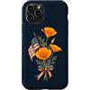 Patriotic USA America Anniversary Pride Custodia per iPhone 11 Pro Patriottico floreale Americana Bouquet Bandiera Americana Papavero