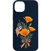 Patriotic USA America Anniversary Pride Custodia per iPhone 14 Plus Patriottico floreale Americana Bouquet Bandiera Americana Papavero