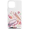 Animal Birdwatching Birdwatcher Gifts Custodia per iPhone 13 Pro Max Pink Pelican Watercolor Sea Bird Art