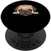 Pug Puppy Lover PS Ritratto del cane del primo piano del cucciolo del carlino del bambino PopSockets PopGrip Adesivo