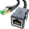 KabelDirekt - Cavo di prolunga Ethernet, design resistente alla rottura con rivestimento in nylon flessibile - 0,25 m (10 Gbps, CAT7, Maschio/femmina, prolunga i cavi di rete alla massima velocità)
