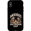Opossum Camping Humor Camper Custodia per iPhone X/XS Ansioso All'aperto Gatto Campfire Opossum Camping