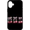 Cherry Aesthetic Summer Fruit Lover Red Custodia per iPhone 16 Plus Cherry Bow Pattern Rosso Estetica Ciliegie Estate Amante della Frutta