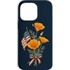 Patriotic USA America Anniversary Pride Custodia per iPhone 14 Pro Max Patriottico floreale Americana Bouquet Bandiera Americana Papavero