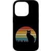 Kitten little cat devil pet tomcat evil Custodia per iPhone 14 Pro Occhi di gatto con sfondo vintage strisce