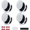 VEVOR Set di Altoparlanti 4 pezzi con Bluetooth, Altoparlanti da Incass a Soffitto 165,1 mm per Home Theater Soggiorno Diffusori Impedenza 8 Ω da Casa Cucina Bagno, Potenza di Picco Singola 150 W