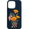 Patriotic USA America Anniversary Pride Custodia per iPhone 15 Pro Max Patriottico floreale Americana Bouquet Bandiera Americana Papavero