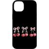 Cherry Aesthetic Summer Fruit Lover Red Custodia per iPhone 14 Plus Cherry Bow Pattern Rosso Estetica Ciliegie Estate Amante della Frutta
