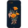 Patriotic USA America Anniversary Pride Custodia per iPhone SE (2020) / 7/8 Patriottico floreale Americana Bouquet Bandiera Americana Papavero
